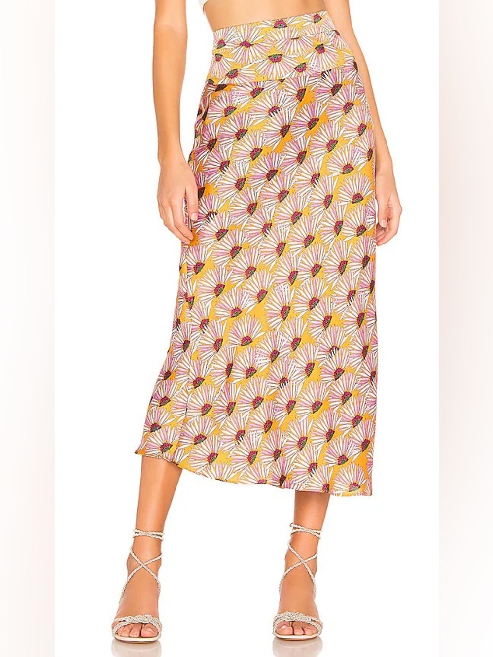 Free People Normani Floral Bias Midi Skirt 4